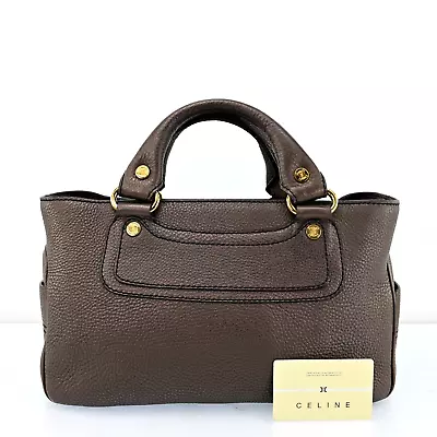 Authentic CELINE Boogie Bag Vintage Hand Bag Purse Leather N1754GS603 • $150