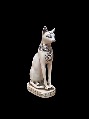 Cream-colored Bastet Handmade Statue. • £90.50