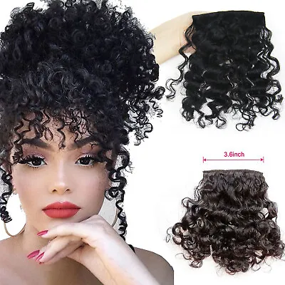 Short Afro Kinky Curly Hair Bangs Clip In 100% Human Hair Front Bangs Afro Bangs • $13.29