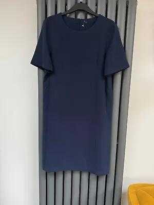 Bnwot New Marks & Spencer Navy Blue Shift Smart Dress Size 8 Reg • £14.99