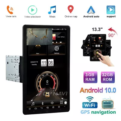 13'' Rotatable Double Din Car Stereo Radio Player Android Wifi GPS Touch Screen • $503.49