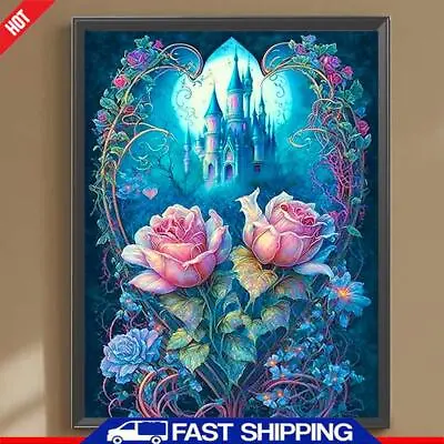 5D DIY Full Round Drill Diamond Painting Rose And Castle Kit Home Decor ? • £7.63