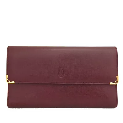 Must De Cartier Leather Long Bifold Wallet/9Y0695 • $1