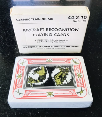 $29.99 • Buy Vintage Aircraft Recognition Training Aid Playing Cards U.S. Army 1979 Sealed