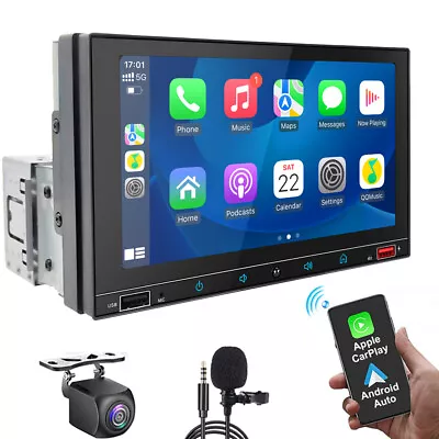 1 Din Single Car Head Unit 7  Touch Screen Car Radio Stereo Wireless Carplay • $114.90