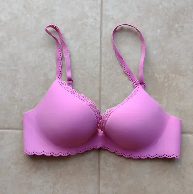 Victoria's Secret 32B Purple Angels Secret Embrace Push Up Molded UW Bra EUC • $29.99