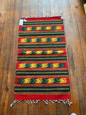 $64.95 • Buy Zapotec Handwoven Wool Rug; 22” X 44”