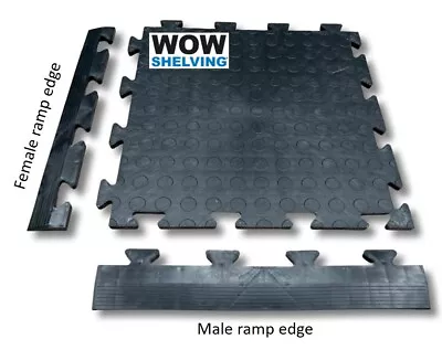 Ramp Edges For Interlocking Floor Tiles Workshop Garage Flooring Heavy Duty NEW • £3.49