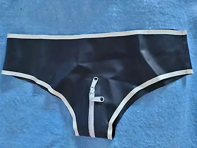 NEW Latex Rubber Knickers Briefs Underwear Pants Boxers Shorts Lingerie Zip UK . • £17