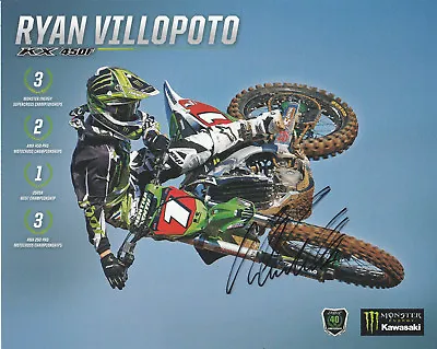 Ryan Villopoto Signed Auto'd 8x10 Photo Poster Ama Supercross Monster Kawasaki B • $44.99