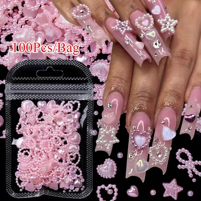 Womens Rose Nail Accessories Decorations DIY Lady Nail Art Resin Flowers Drill  • £3.88