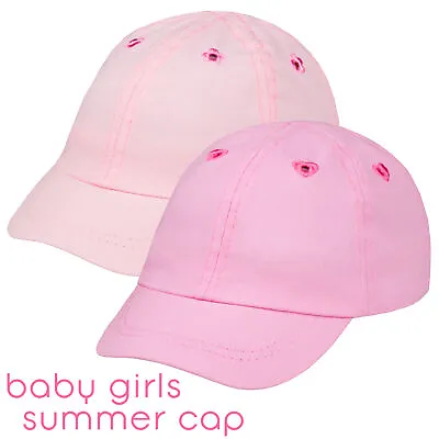 Baby Girls Baseball Cap Sun Hat Summer Flat Peak Infant Cap Toddler 6-24 Months • £5.19