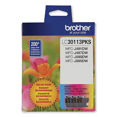 Brother LC3011 Ink 200 Page-Yield Cyan/Magenta/Yellow 3/Pack LC30113PKS • $27.06