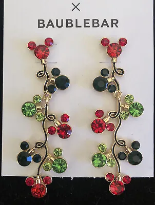 Disney X Baublebar Mickey Mouse Holiday Lights Crystal Drop Earrings Free Ship! • $18