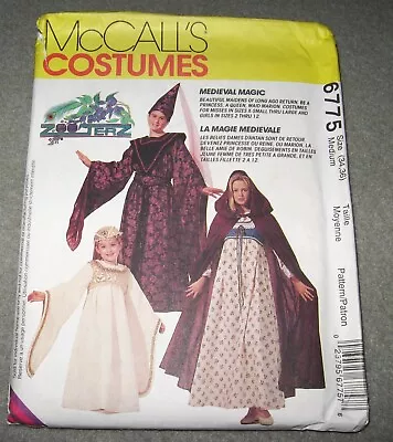 Mccall's Costumes Pattern #6775 Medieval Magic Princess Dress Cape Medium Uncut • $2.50