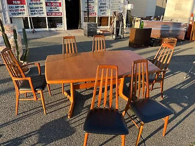 Danish Mid Century Modern Niels Koefoed TEAK Dining Set Table 6 Chairs • $3600