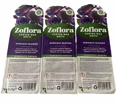 Zoflora Scented Curved Wax Melts Midnight Blooms X 3 Packs Eliminates Odours • £9.99