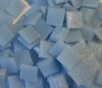 100 Mosaic Tiles 3/8  PALE BLUE VETRICCO ITALIAN GLASS Supplies #05 • $3.95