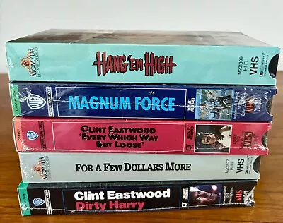 Lot Of 5 Sealed VHS Clint Eastwood Movies Dirty Harry For A Few Dollars More • $49.99