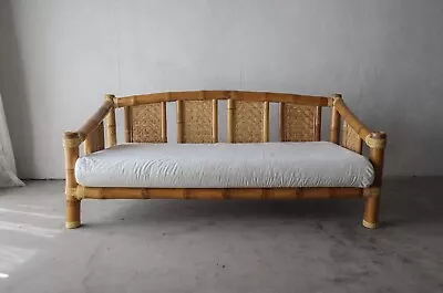 Vintage Oversized Bamboo Daybed Sofa • $5500