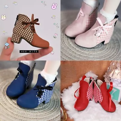 1/6yosd 1/4MSD/MDD/RL BJD Doll Shoes Plaid Spliced High-heeled Boots Multi-color • $37.68