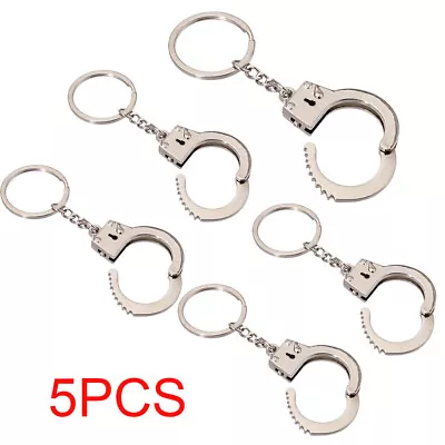 5Pcs Fashion Mens Handcuffs Key Chain Keyring Mini New Gift Potable Keychain • $12.89