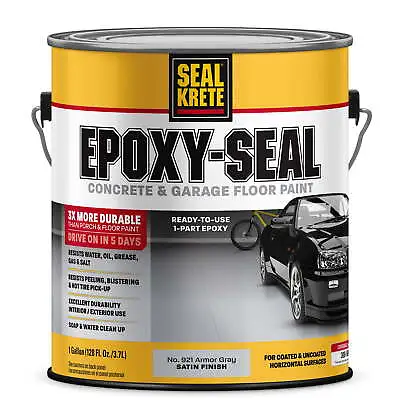 1-Gallon Armor Gray Epoxy-Seal Low VOC Concrete Paint Garage Floor Paint Safe • $37.97