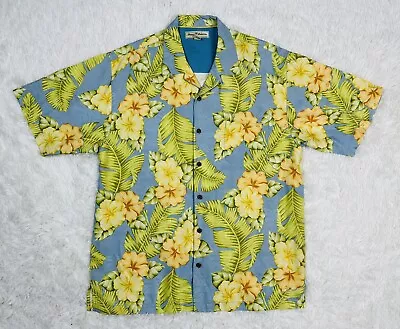 Men’s Tommy Bahama 100% Silk Hawaiian Shirt W/Flower Print Size Large • $40.14