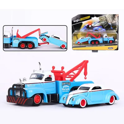 1/64 Tow Truck Trailer Transport 1937 Ford Diecast Toy Cars Toys For Kids Boys • $43.02