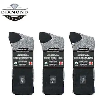 3-12 Pairs Men's Thermal Diabetic Socks Thick Warm Winter Non-Binding Crew Socks • $10.99