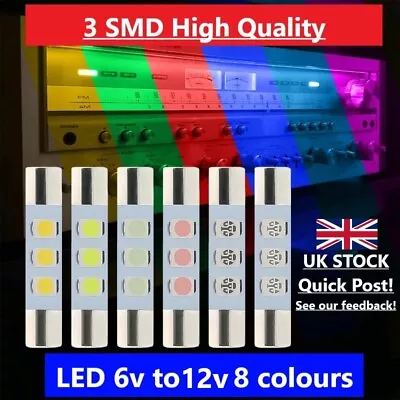 AC DC 6V 8V 12v Festoon LED Fuse Lamp Bulb Warm Cool White Blue Red Green Hifi • £1.69