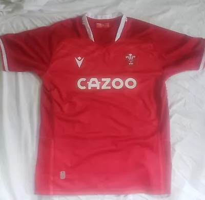 Genuine Wales Rugby Union Home Shirt -xl Extra Large Mens Macron Cazoo Pre Loved • £22