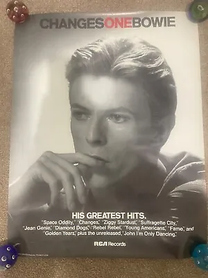 Original Vintage 1976 David Bowie  Changes One Bowie  Greatest Hits Promo Poster • $410