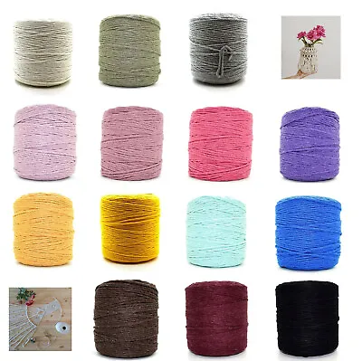 £6.69 • Buy Natural Craft Macrame Cotton String 2 Mm 3 Mm 5 Mm Artisan Thread Twisted Cord