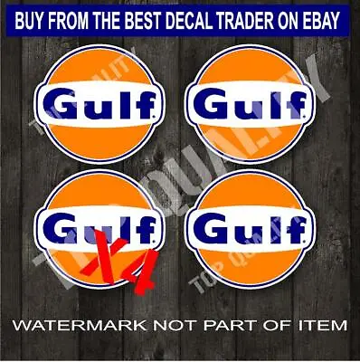 VINTAGE GULF Decal Sticker X4 Vintage Retro Petrol Motorsport Hot Rod Stickers • $5.50