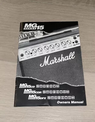 MARSHALL MG Series 15 CD CDR DFX Owner's Manual Booklet • $21.99