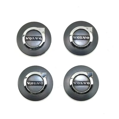 Set Of 4 Volvo Grey/Chrome Center Caps 31400897 For Newer Volvo Wheels • $22.50