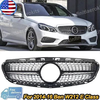 Diamond Style Grille Front Bumper Grill For 2014-2016 Mercedes-Benz W212 E-Class • $85.48