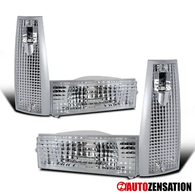 Fits 84-96 Jeep Cherokee Clear Lens Corner Turn Signal Lights+Bumper Lamps Pair • $38.93