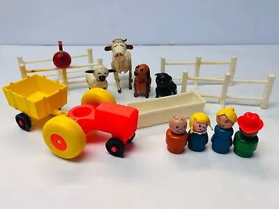 Vintage Fisher Price Little People Farm Set People Animals Tractor Trough BIN 4 • $39.95