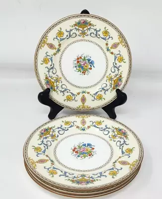 Minton England Talbot B1124 Blue Scrolls Bread & Butte Plates 6-1/4   Set Of 4 • $49.99