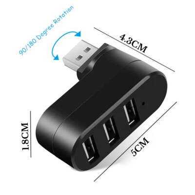 $7.33 • Buy 3-Port USB HUBs Distribution Splitter Adapter Super Speed Data Hub For Laptop PC