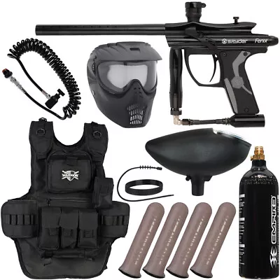 New Spyder Fenix Heavy Gunner Paintball Gun Package Kit - Black • $266.65