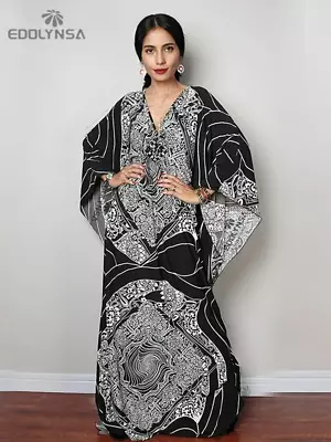 Batwing Sleeve Maxi Dress Summer Beachwear Loose Swimsuit Cover-Up For Women NEW • $23.01