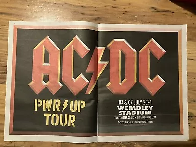 Acdc Concert Poster Wembley 3 & 7 July 2024 Pwr Up Tour • $11.36