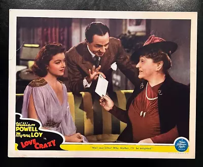 Mgm Love Crazy 1941 Original Lobby Card - William Powell Myrna Loy • $116