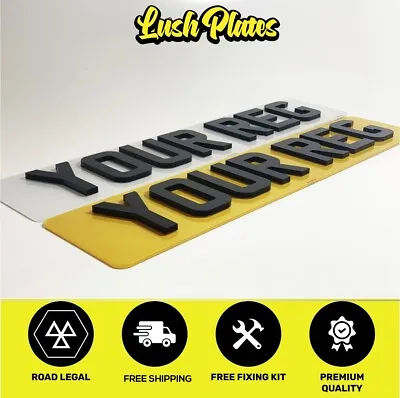 4d 3d Double Laser 6mm Thick Road Legal Number Plates Premium Quality • £34.95