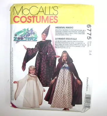 McCall's Pattern 6775 Medieval Magic Costume Girl 2-4 Princess Queen Maid Marion • $6.99