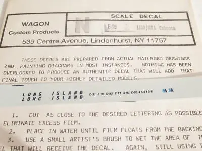 New N Scale- Long Island Rr / Mta Caboose Decal Set #f-19 - New- H29 • $2.10