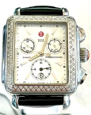 Michele Stainless Steel Deco Diamond Watch With A Mother Of Pearl Face (71-6000) • $690